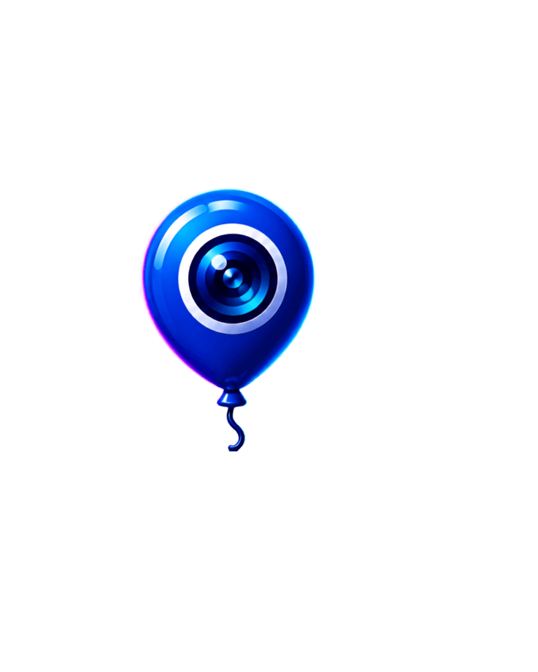 Balloon Lab blue balloon and camera-lens logo